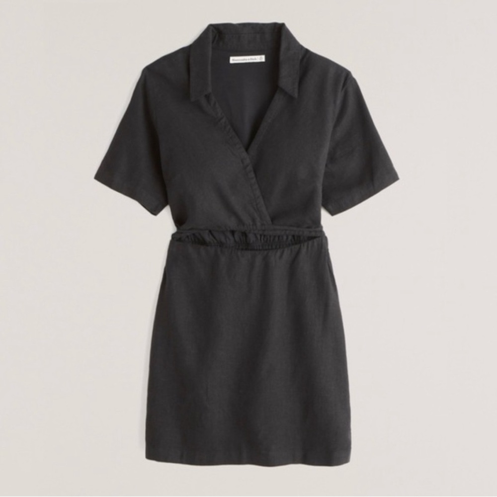 Women's
Linen-Blend Cutout Shirt Dress